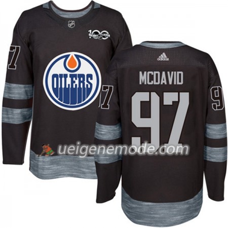 Herren Eishockey Edmonton Oilers Trikot Connor McDavid 97 1917-2017 100th Anniversary Adidas Schwarz Authentic